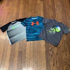 Lot (3) Under Armour (2), Nike Dri-Fit Boys T-shirts- Size 6